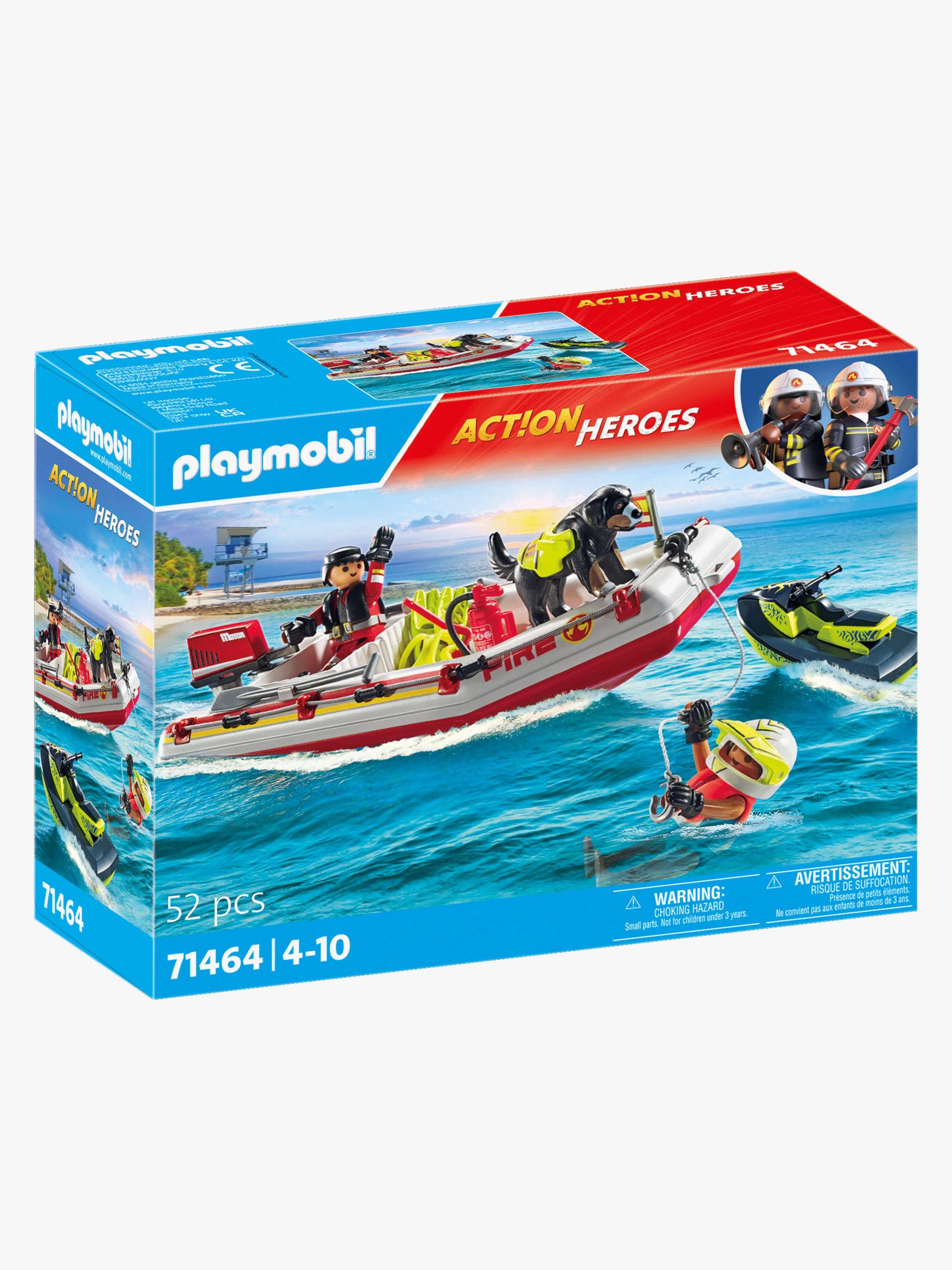 Playmobil 71464 Action Heroes Baukasten Feuerwehrboot mit Aqua Scooter von Playmobil