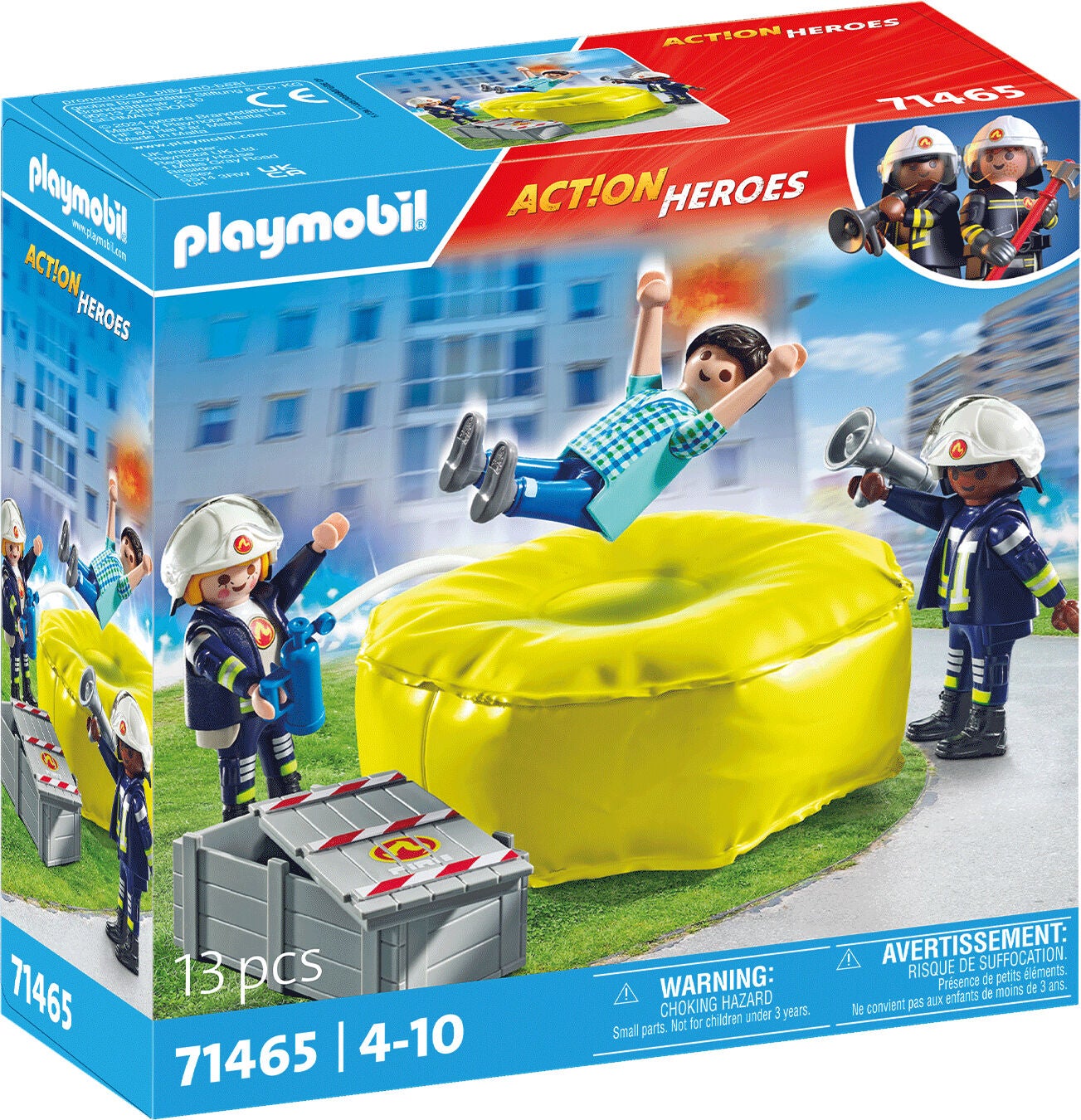 Playmobil 71465 Action Heroes Bausatz Feuerwehrleute mit Luftkissen von Playmobil