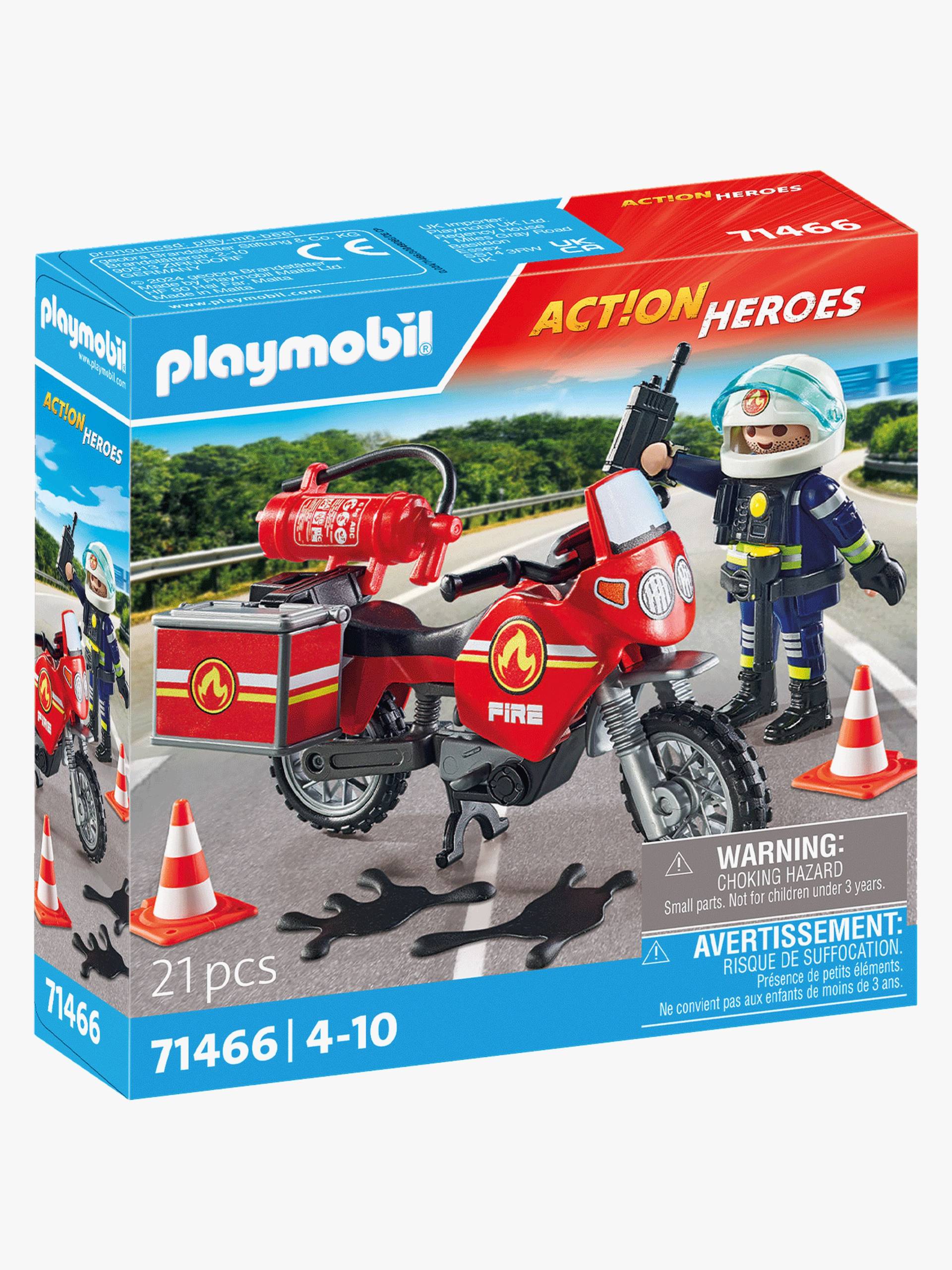 Playmobil 71466 Action Heroes Baukasten Feuerwehrmotorrad am Unfallort von Playmobil