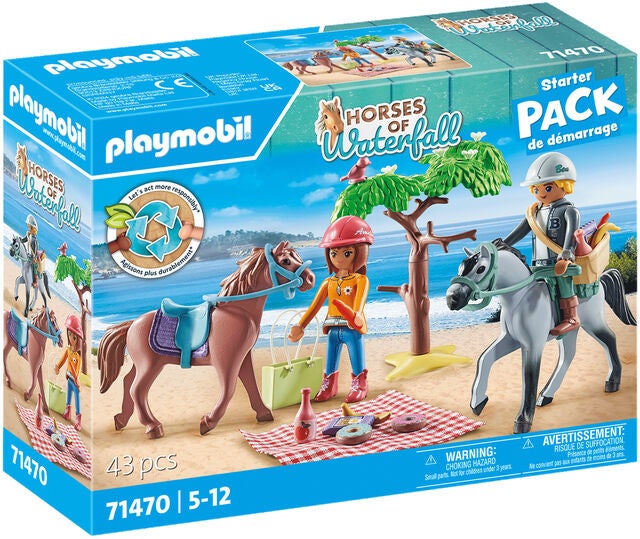 Playmobil 71470 Horses of Waterfall Starter Pack Baukasten Reitausflug an den Strand mit Amelia und Ben von Playmobil