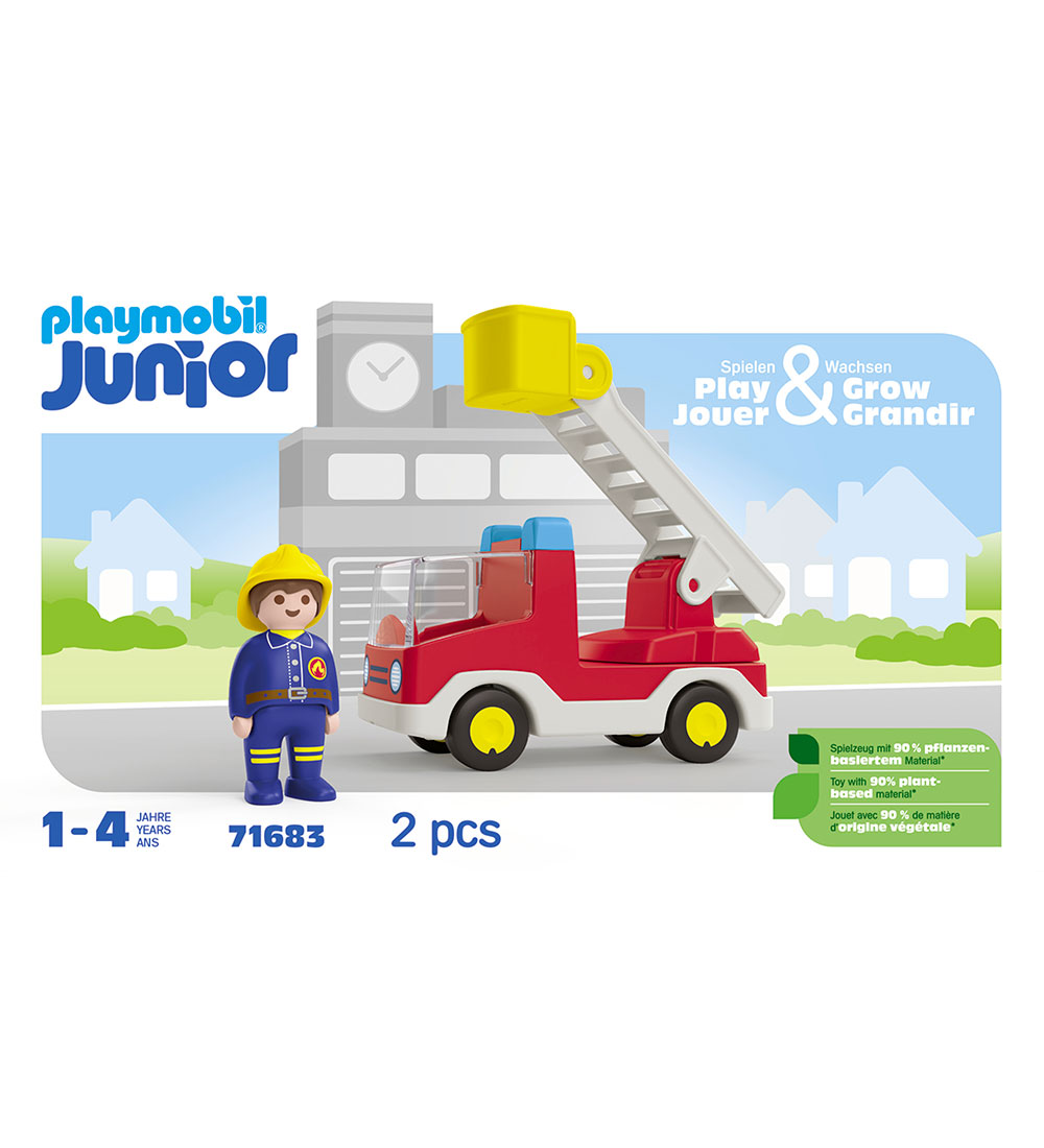 Playmobil Junior - Feuerwehrwagen mit Leiter - 71683 - 2 Teile - Playmobil - One Size - Spielzeug Playmobil Junior - Feuerwehrwagen mit Leiter - 71683 - 2 Teile - Playmobil - One Size - Spielzeug von Playmobil