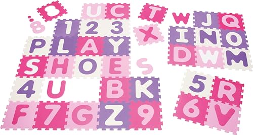 Playshoes Unisex Baby EVA-Puzzlematten 36-teilig pastell 308746, 900 - Rosa, 36 Teile (1er Pack) von Playshoes