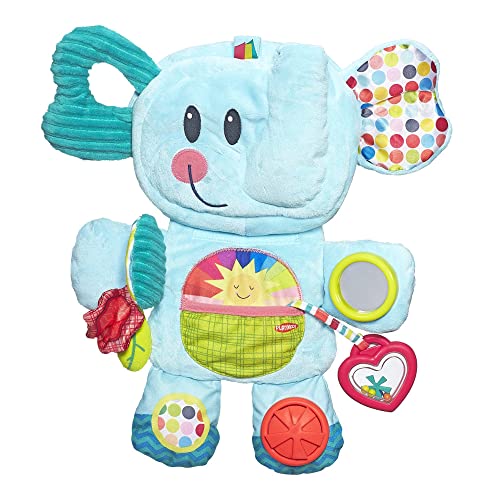 Playskool Entdeckerspaß Elefant, Stoffspielzeug für Babys in der Bauchlage ab 3 Monaten, Blau (Amazon Exclusive) von Playskool