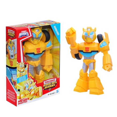 Playskool Heroes Transformers Rescue Bots Academy Mega Mighties Bumblebee Collectible 10" Robot Action Figure, Toys for von Transformers