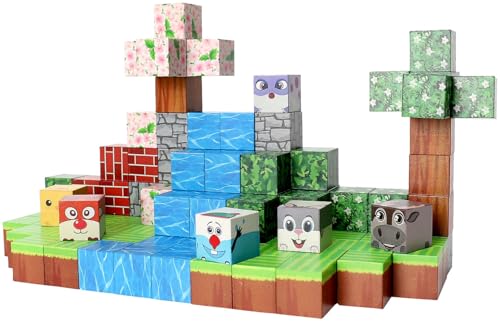 Playtastic 108-teiliges Set magnetischer Pixel-Bausteine, Verschiedene Muster von Playtastic