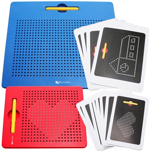 Playtastic 2er-Set magnetische Reise-Zeichentafeln, Stift & Vorlagen, blau & rot Playtastic 2er-Set magnetische Reise-Zeichentafeln, Stift & Vorlagen, blau & rot von Playtastic