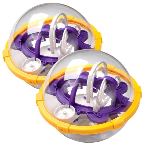 Playtastic Motorikspielzeuge: 2er-Set Bausätze Kugellabyrinth, 13 cm Durchmesser, 92 Hindernisse (Kugelbahn-Set, 3D-Kugellabyrinth, Modellbau) von Playtastic