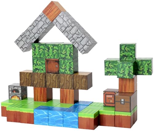 Playtastic 54-teiliges Set magnetischer Pixel-Bausteine, Verschiedene Muster von Playtastic