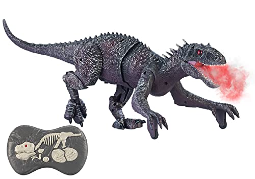 Playtastic Dino ferngesteuert: Ferngesteuerter XL-Dinosaurier mit Sound & Sprühnebel, 2,4 Ghz, 45 cm (Ferngesteuerte Dinos, Toy, Spielzeug) von Playtastic