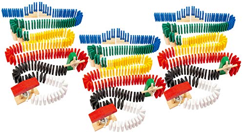 Playtastic Domino Spielzeug: Domino-Set mit 1.440 farbigen Holzsteinen und 33 Streckenbau-Elementen (Kinder Domino Spielzeug, Domino-Holzspielzeuge, Geduldspiele) von Playtastic