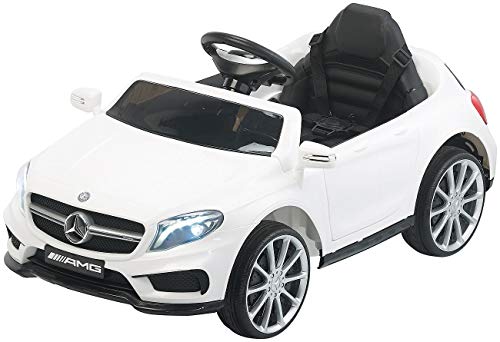 Playtastic Kinder Elektroauto: Kinderauto Mercedes-Benz GLA 45, bis 7 km/h, Fernsteuerung, MP3, weiß (Elektro Auto Kinder, Elektrisches Auto, Ferngesteuertes Spielzeug) von Playtastic