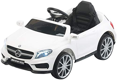 Playtastic Kinder Elektro Auto: Kinderauto Mercedes-Benz GLA 45, bis 7 km/h, Fernsteuerung, MP3, weiß (Elektroauto, Kinderautos, Ferngesteuertes Spielzeug) von Playtastic