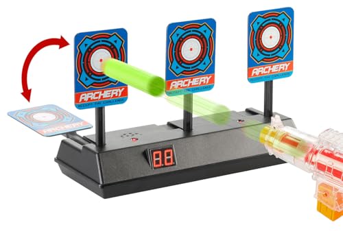 Playtastic Kinder Schiessstände: Elektronische Zielscheibe mit Auto-Reset, Sound- & Licht-Effekten, LCD (Punktespielzeug, Zielspielzeug, Pistole) von Playtastic