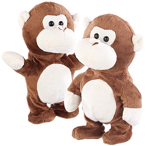Playtastic Plüschtier: 2er-Set sprechende Plüsch-Affen mit Mikrofon, sprechen nach, 22 cm (Spielzeug AFFE, der Sich bewegt, Labertier AFFE, Geschenkideen) von Playtastic