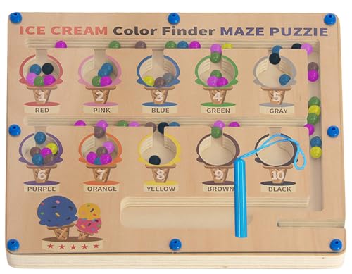 Playtastic Labyrinth Magnetspiel für Kinder mit EIS Muster, Farben, Zahlenlernen von Playtastic