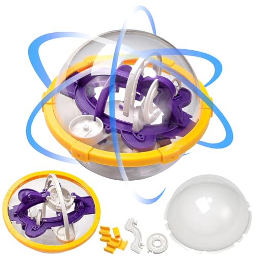 Playtastic Geduldspiele: Bausatz Kugellabyrinth, 13 cm Durchmesser, 92 Hindernisse (Kinder-Labyrinth-Spielzeug, Geschicklichkeitsspielzeuge, Modellbau) von Playtastic