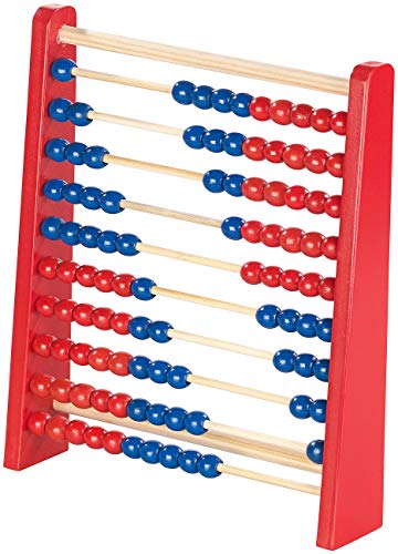 Playtastic Rechenschieber Kinder: Holz-Rechenschieber mit 100 Holzperlen, 2 Farben (blau & rot) (Abakus, Abakus Holz, Spielzeuge Kleine) von Playtastic