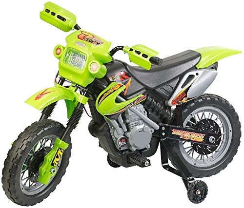 Playtastic Motorrad: Kinder-Elektromotorrad mit Stützrädern, Licht- & Sound-Effekte, 3 km/h (Kindermotorrad Elektro, Motorrad Kinder, Elektroauto) von Playtastic