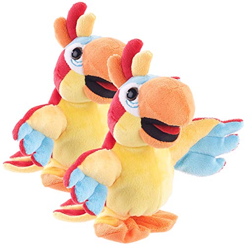 Playtastic Nachsprechender-Papagei: 2er-Set sprechende Plüsch-Papageien mit Mikrofon, sprechen nach, 22 cm (Nachsprechender Papagei Spielzeug, Papagei der spricht Spielzeug, Nachplappernder) von Playtastic