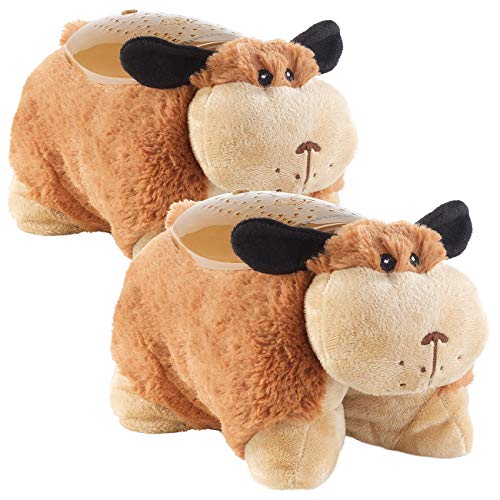 Playtastic Plüschtiere: 2er-Set Hunde Tobias mit Sternen-Projektion & Farbwechsler (Nachtlicht Plüsch-Tiere, Kinder Stern Projektor, Spiele) von Playtastic