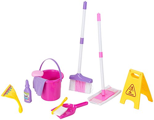 Playtastic Kinder Putzset: Spielzeug-Putz-Set für Kinder, 10-teilig (Spielzeug-Putzsätze, Spielzeug-Saubermachsätze, Spielsachen) von Playtastic