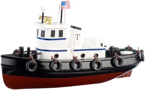 Playtastic Schiffbausatz: 70-teiliger Schiff-Bausatz Schlepper aus Holz (Schiffsbausatz, Spielzeug Holzboot selber Bauen, Modellbausatz Schiffe) von Playtastic