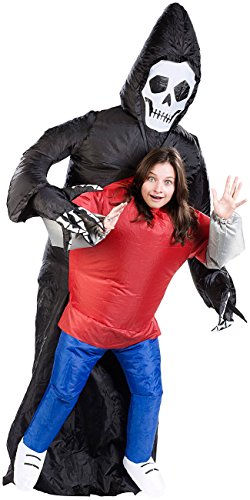 Playtastic Fasching-Kostüme: Selbstaufblasendes Kostüm Gruseliger Gevatter Tod (Selbstaufblasbares Kostüm, Karneval-Kostüm, Komplett, Scherzartikel) von Playtastic