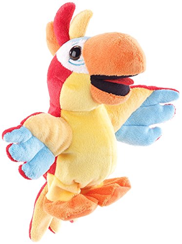 Playtastic Sprechender Vogel: Sprechender Plüsch-Papagei mit Mikrofon, spricht nach und läuft, 22 cm (Papagei Spielzeug, Plüschtiere die nachsprechen, Sprechende und laufende Puppe) von Playtastic