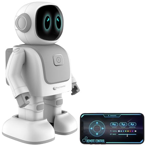 Playtastic Tanzender Roboter: App-programmierbarer Roboter, 130 Bewegungen, Bluetooth, Lautsprecher (Spielzeugroboter, Tanzroboter, Handy) von Playtastic