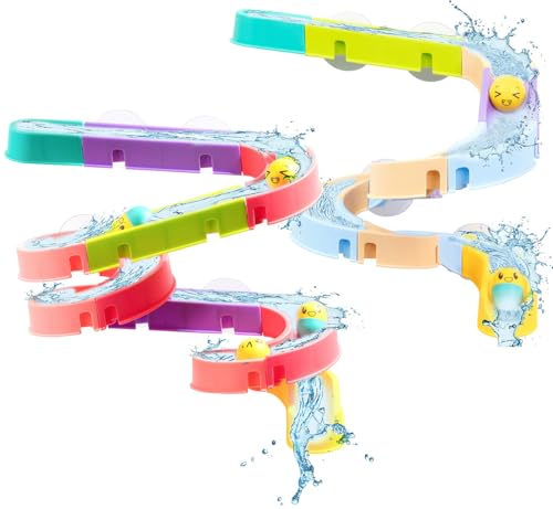 Playtastic Kinder Spielzeug Mädchen: 50-teiliges Badewannen-Kugelbahn-Spielset, für Kinder ab 3 Jahren (Wasserspielzeuge, Aktivitätsspielzeuge, Spiele) von Playtastic