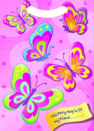 Mädchen Rosa Schmetterling Party Beutel ~ Packung 6 Partytüten von Playwrite