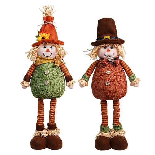 15-Zoll-Herbst-Plüsch-Dekorpuppe, Vogelscheuchen-Puppe mit Teleskopbeinen, Handgefertigtes Plüschfiguren-Spielzeug für die Herbsternte, Heim- und Zimmertischdekoration (Orange+Grün, Junge+Mädchen) 15-Zoll-Herbst-Plüsch-Dekorpuppe, Vogelscheuchen-Puppe mit Teleskopbeinen, Handgefertigtes Plüschfiguren-Spielzeug für die Herbsternte, Heim- und Zimmertischdekoration (Orange+Grün, Junge+Mädchen) von Plcnn