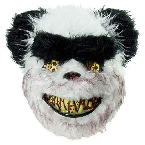 Plitsch Platsch Horror Maske Panda Teddy, Gruselige Masken Halloween für Erwachsene Fasching Karneval Horror Maske,One Size (Panda) von Plitsch Platsch