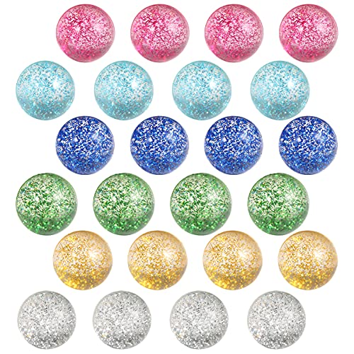 Pllieay 24pcs Hüpfbälle Glitzer Hüpfbälle, 32mm 6 Farben Hüpfbälle für Kinder, Kindergeburtstag Gummibälle Gastgeschenke von Pllieay