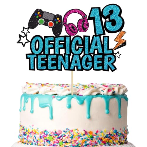 Offizieller Tortenaufsatz zum 13. Geburtstag, Glitzer-Spiel-Thema, Tortenaufsatz "Cheers to 13 Years Old Birthday", für Jungen und Mädchen, Party-Dekoration Offizieller Tortenaufsatz zum 13. Geburtstag, Glitzer-Spiel-Thema, Tortenaufsatz "Cheers to 13 Years Old Birthday", für Jungen und Mädchen, Party-Dekoration von Plorede