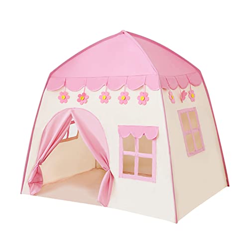 Kinderzelt Spielzelt Tipi Zelt für Kinder Drinnen Kinderzimmer Spielhaus Playhouse Kinderspielhaus Kinderspielburg für Märchen, innen und außen (Rosa) von Plschckes