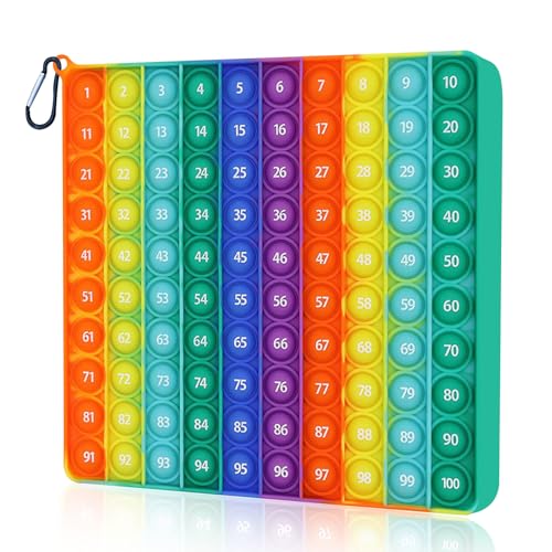 Plstod 1-100 Fidget Toys Popit Pop Bubble Sensory Pop It Spielzeug Anzahl Stressabbau Spielzeug Silikon Pop It Fingerspielzeug Geeignet für Erwachsene Antistress Spiel und Kinder Lernspielzeug von Plstod