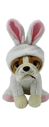 Plusch Hund Stofftier Bulldog mit Anzug Hase ca. 30 cm, Kuscheltier, Plüsch, Plüschtier von LB