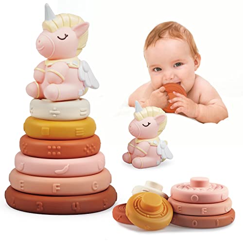 Plunack 7 Stück Stapelspielzeug mit Ringen, Montessori Sensorik Spielzeug, Squeeze Zahnen Babyspielzeug, Stapelturm-Früherziehung Spielzeug Jungen und Mädchen ab 6 Monate Plunack 7 Stück Stapelspielzeug mit Ringen, Montessori Sensorik Spielzeug, Squeeze Zahnen Babyspielzeug, Stapelturm-Früherziehung Spielzeug Jungen und Mädchen ab 6 Monate von Plunack