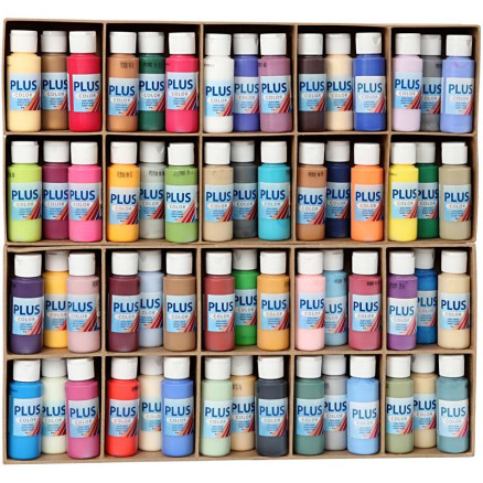 Plus Color Bastelfarbe, Sortierte Farben, 60x60 ml/ 1 Pck Plus Color Bastelfarbe, Sortierte Farben, 60x60 ml/ 1 Pck von Plus Color