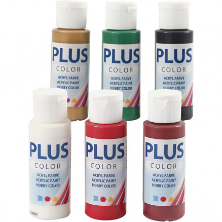 Plus Color Hobbyfarbe, 6x60ml, Weihnachtsfarben Plus Color Hobbyfarbe, 6x60ml, Weihnachtsfarben von Plus Color