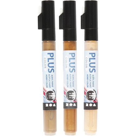 Plus Color Marker, L 14,5 cm, Strichstärke 1-2 mm, Hellbeige, Gold, Si Plus Color Marker, L 14,5 cm, Strichstärke 1-2 mm, Hellbeige, Gold, Si von Plus Color