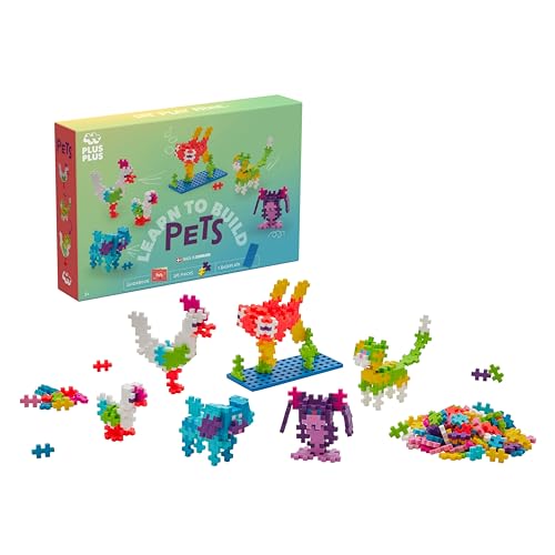 Plus-Plus 3962 Geniales Konstruktionsspielzeug, Learn to Build Haustiere, Kreativ-Bausteine für Kinder, 275 Teile von Plus-Plus