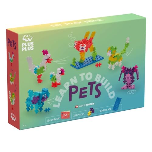 Plus-Plus 3962 Geniales Konstruktionsspielzeug, Learn to Build Haustiere, Kreativ-Bausteine für Kinder, 275 Teile von Plus-Plus