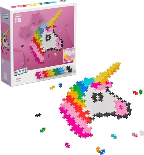 Plus-Plus 9603929, Geniales Konstruktionsspielzeug, Puzzle Einhorn, Kreativ-Bausteine, 250 Teile, Mehrfarbig von Plus-Plus