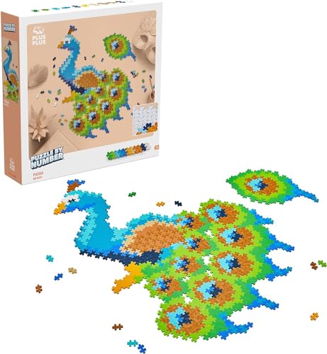 Plus-Plus 9603931, Geniales Konstruktionsspielzeug, Puzzle Pfau, Kreativ-Bausteine, 800 Teile, Mehrfarbig von Plus-Plus