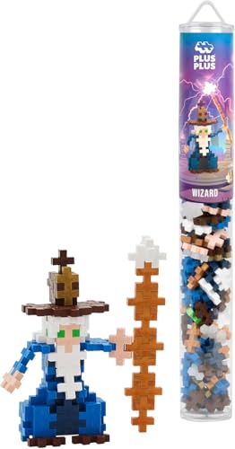 Plus-Plus 4306 Geniales Konstruktionsspielzeug, Zauberer, Kreativ-Bausteine Tube, Bausteinset für Kinder, 100 Teile von Plus-Plus