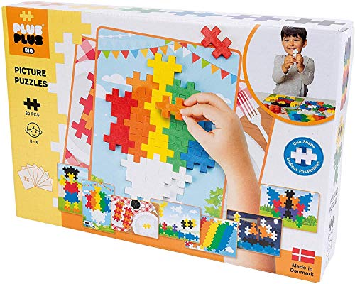 Geniales Konstruktionsspielzeug, Big Picture Puzzle Basic, Vorlagenpuzzle, Bausteine-Set, 60 Teile von Plus-Plus