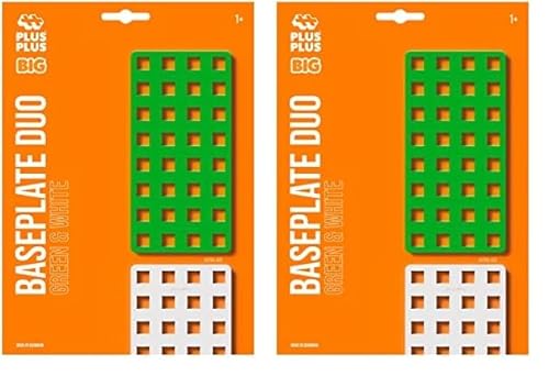 Plus-Plus 9603287 Konstruktionsspielzeug, Big Steckplatte, grün/weiß, 2 Teile (Packung mit 2) von Plus-Plus
