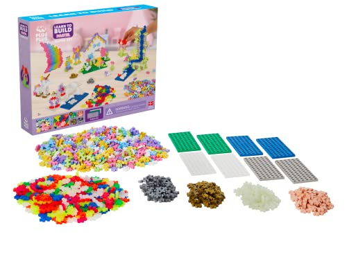 Plus-Plus Geniales Konstruktionsspielzeug, Learn to Build Super Pastell Bausteine-Set, 1200 Teile von Plus-Plus